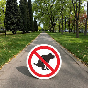 Metallo in alluminio 'No Dog <span class=keywords><strong>Poop</strong></span>' segno di sicurezza per aree pubbliche modellato prodotto di avvertimento per uso pubblico - Product Image 6
