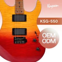 Kaysen Vintage Tremolo Flamed Red Electric Guitar 24 Fret Musical Instrument