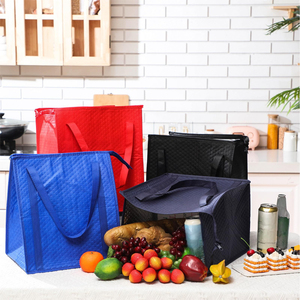 กระเป๋าหิ้วแบบมีฉนวนลายทาง ทำจากผ้าไม่ถักทอ สำหรับใส่ของไปชายหาด หรือใส่ของชำ แช่เย็น หรือส่งอาหารแบบกำหนดเอง - Product Image 5