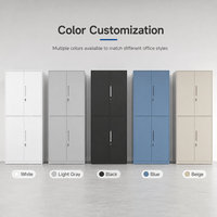 Archivador de Acero de Dos Secciones con Puertas con Cerradura, Gabinete de Almacenamiento de Oficina de Metal Blanco para Archivos, Documentos y Suministros
