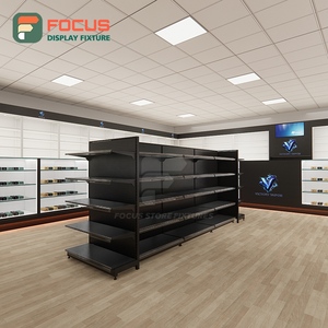 Vitrina de Exhibición para Tienda de Cigarrillos con Tapa de Vidrio, Mostrador de Madera y Vidrio con Iluminación LED, Vitrina para Exhibición de Tabaco - Product Image 2