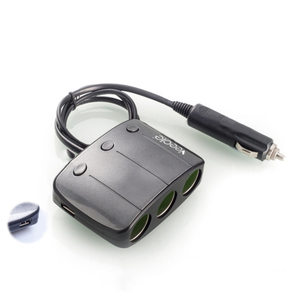 Kép USB tự động thiết bị điện tử xe Thuốc lá nhẹ hơn ổ cắm được xây dựng trong cầu chì sạc adapter cắm với chuyển đổi độc lập sạc nhanh - Product Image 1