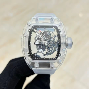 2026 New Classic Luxury Crystal Sapphire Hollow Mechanical <b>Watch</b>, Tonneau High-Quality Men's Wristwatch - Product Image 1