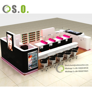 Kiosque de beauté à rendu 3D Mobilier de salon de manucure Armoires de salon de beauté modernes - Product Image 5