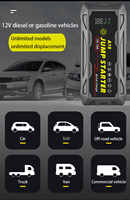 Arrancador de Coches Multifunción, Impermeable, con Carga Rápida PD66W, Batería de Emergencia, Arrancador de Baterías, Banco de Energía, Luz LED 3 en 1