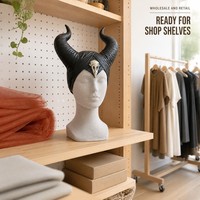 Nouveau masque de démon noir à cornes pour Halloween, coiffe de diable en plastique pour adulte, idéal pour les événements de cosplay, les fêtes et la décoration