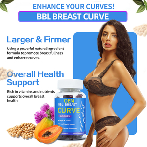 Gummies BBL Breast Curve - Complément alimentaire 100% naturel pour l'augmentation mammaire, pour des courbes plus volumineuses et plus fermes et une santé générale des seins - Product Image 2