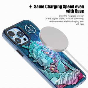 ROCK Fashion Impression InShare étui de protection série Punk Support de Style terre cuite charge sans fil pour iPhone série 13 - Product Image 4