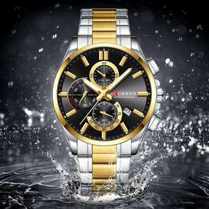 Reloj CURREN 8475 con Cronógrafo, Movimiento de Cuarzo, Manecillas Luminosas, Resistente al Agua, Fecha Automática, Correa de Acero Inoxidable, Estilo Ejecutivo - Product Image 3