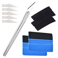 Kit d'outils d'installation TOPCAR 10 pièces pour film vinyle, PPF, film teinté pour vitres de voiture, raclette en feutre, raclette de finition pour carrosserie