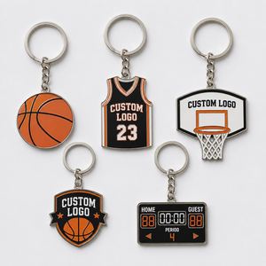 Porte-clés personnalisés de haute qualité en gros, souvenirs de ligue, design de logo de club de basket-ball - Product Image 3