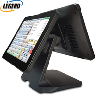 Système de point de vente intelligent abordable T680D 12 pouces avec écran double Android / Windows, terminal de point de vente à double écran