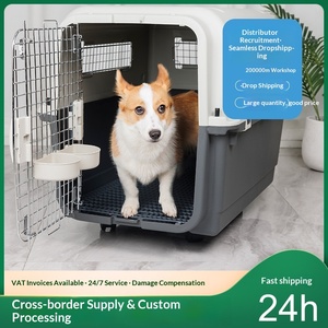 Cage de transport pour animaux de compagnie en plastique moderne amovible et portable de 48 pouces pour chat, chien, boîte de voyage, panier, cage, transport en plein air, cage à air pour animaux de compagnie - Product Image 2