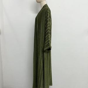 Abaya Clásica <span class=keywords><strong>de</strong></span> Satén con Encaje, Estilo Abierto, Color Puro, para Mujeres Musulmanas Árabes <span class=keywords><strong>de</strong></span> Dubái - Product Image 5