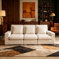 Canapé 3 places personnalisable en tissu haut de gamme, design moderne, mobilier de salon