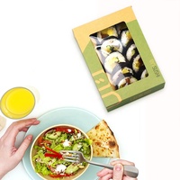 Boîtes à bento en papier de qualité alimentaire personnalisées, écologiques, réutilisables, pour sushis, pliables, pour emporter