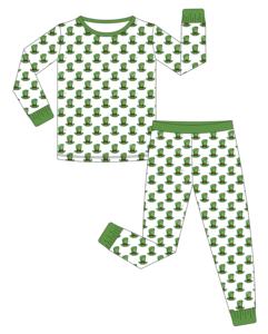 Saint Valentin famille correspondant pyjamas prêt à expédier bébé coeur imprimé bambou ensemble en gros confortable maman papa et moi - Product Image 2