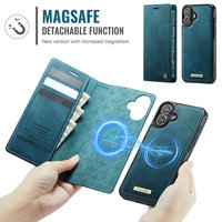 Étui de téléphone en cuir microfibre CaseMe pour iPhone 16E 15 Pro Max 14 13 Portefeuille 2 en 1 Porte-cartes détachable pour iPhone 16