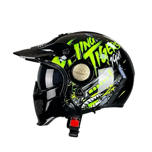 <span class=keywords><strong>Casque</strong></span> de <span class=keywords><strong>moto</strong></span> de haute qualité certifié DOT, unisexe, en ABS, à face ouverte, pour la sécurité hors route et la course - Product Image 1