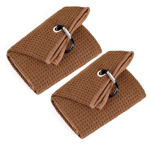 Cheap wholesale sublimation printing 380gsm waffle fabric sweat absorbing magnetic golf towel with carabiner