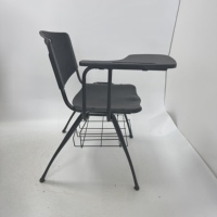 Chaise d'entraînement en plastique avec tablette d'écriture et porte-livre, chaise de classe