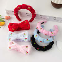 Serre-tête torsadé fait main en tissu non tissé, motif cerise imprimé, pour usage quotidien