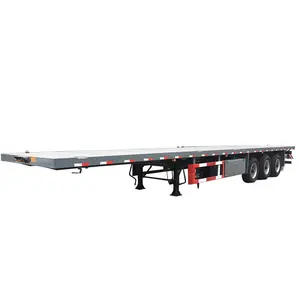 平板拖车3轴40t平板集装箱半挂车在非洲出售集装箱运输