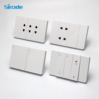 Interrupteurs et prises électriques muraux Sirode série A2, design moderne et durable, plaque en PC, 1/2/3 postes, norme américaine.