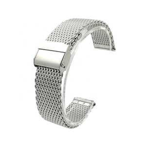 Correa de cadena de reloj milanesa de acero inoxidable de 22mm de grosor para hombre, reloj de malla de tiburón sólido - Product Image 3