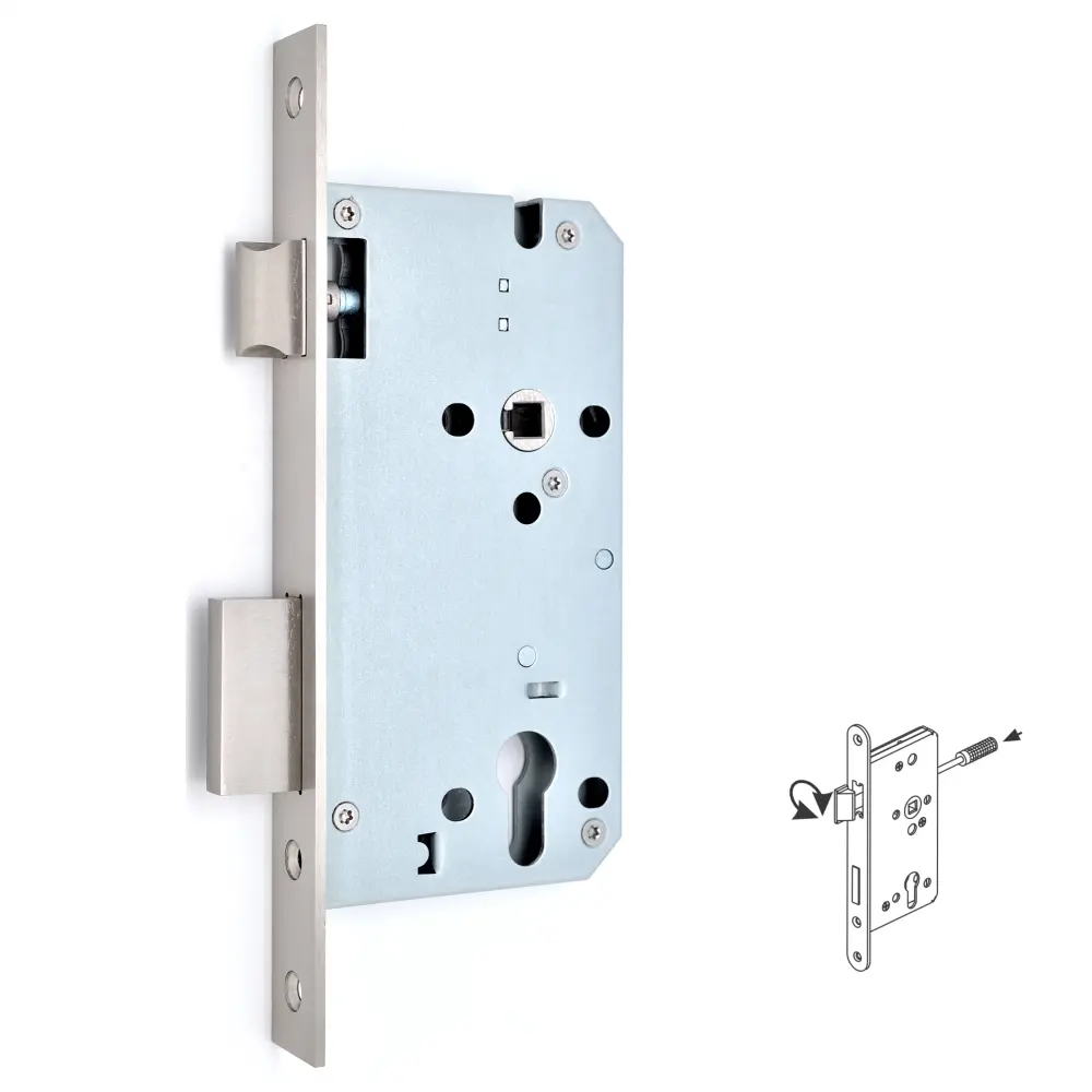 Châu Âu EN Tiêu Chuẩn Thép Không Gỉ Backset 45/50/55/60 Mét Sash Khóa Deadbolt Khóa An Ninh Mortise Cửa Khóa