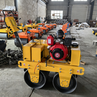 Rouleau compresseur manuel vibrant hydraulique à double tambour à entraînement intégral 500 kg 800 kg, vente chaude en Chine