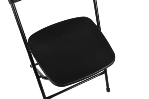Chaise pliante classique moderne noire en plastique, légère et durable, avec dossier ventilé, idéale pour événements professionnels, usage décontracté, écoles et parcs - Product Image 2