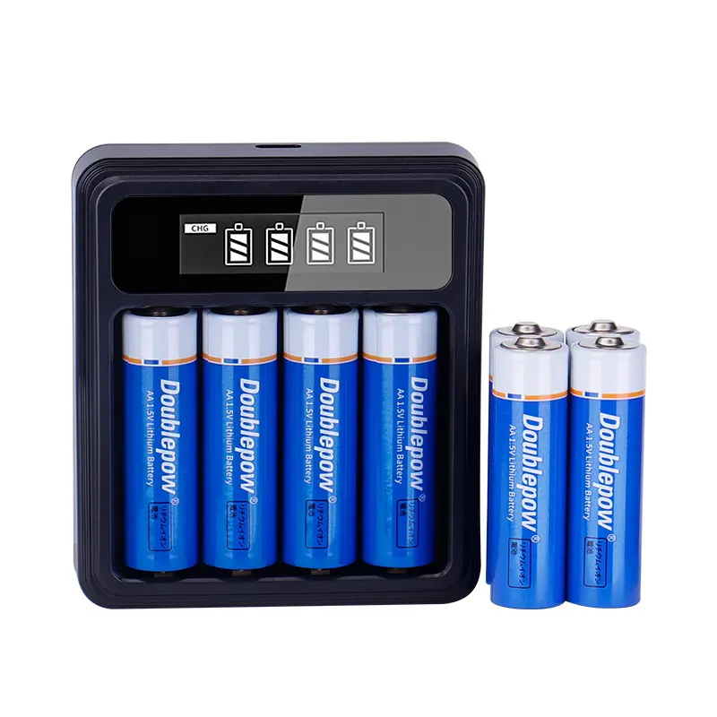 Doublepow L156 1.5V battery lithium usb battery 4-slot charger Rechargeable battery charger