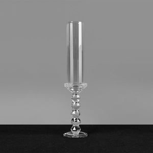 KL-CH06 Vente en gros de porte-bougie cylindrique en cristal transparent, tube en verre pour décoration de centre de table de mariage - Product Image 3