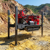 Foreuse hydraulique sur chenilles robuste pour puits d'eau, irrigation agricole et utilisation minière, avec pompe PLC et moteur, profondeur 200m