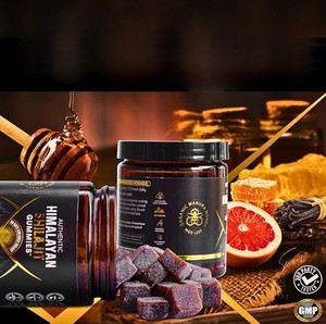 Complément alimentaire en gommes de Shilajit pour adultes, saveur miel, pour l'énergie, la vitalité, le soutien immunitaire et le bien-être corporel - Product Image 2