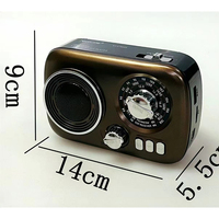 Radio portable solaire AM/FM/SW aux couleurs rétro Rx-Bt1400S avec batterie rechargeable, fente pour carte USB/TF et haut-parleur intégré
