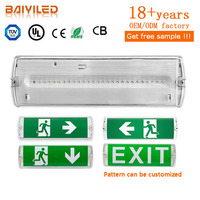 Lampe LED rectangulaire murale étanche IP65 pour sortie d'urgence extérieure