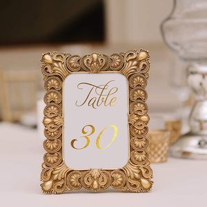 Acrylic <b>Table</b> Numbers <b>Card</b> 6in Rectangle Elegant Hot Fix Gold Printing Durable Wedding Place <b>Cards</b> - Product Image 3