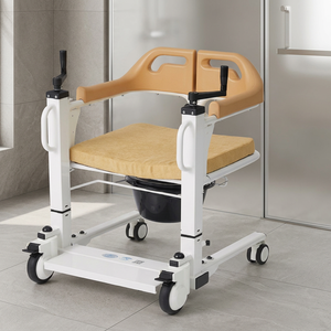 Silla de Baño para Personas Mayores y Discapacitadas, Silla Inodoro con Ruedas, Cinturón de Seguridad, Silla Elevadora de Transferencia Doble Seguridad, Acero, Carga de 100 kg - Product Image 1