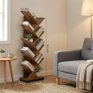 Estantería Vertical Tipo Árbol, Librería de Pie para Almacenamiento de Libros, <span class=keywords><strong>CDs</strong></span>, Revistas, para Sala de Estar, Dormitorio u Oficina - Product Image 5