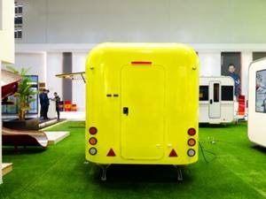 Promotion : Mini Food Truck, Chariot à Hot-dogs et Glaces, Remorque Alimentaire pour Pizza et BBQ <span class=keywords><strong>de</strong></span> <span class=keywords><strong>Rue</strong></span>, Petit Chariot Alimentaire Rond - Product Image 2