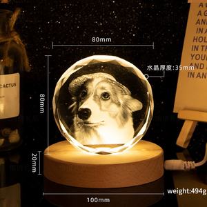 Dropshipping Cadeau Cadeau d'anniversaire Crystal <span class=keywords><strong>3D</strong></span> Carving Creative Ornaments, DIY Pattern Lettering Baby Decorations,Desk Ornaments - Product Image 5