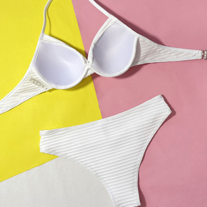YY5881 vente en gros rides licou Bikini femmes Sexy deux pièces velours maillot de bain string ensemble avec ficelle réglable <span class=keywords><strong>Triangle</strong></span> maillot de bain - Product Image 3