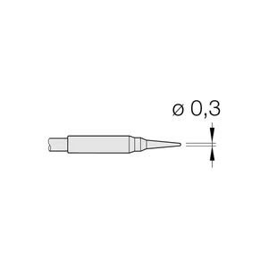 WEIDINGER JBC Replaceable Conical, D: 0,3 mm, Straight, Round, C105 Soldering Tip for Electronic Soldering