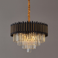 Lustre Carré en Cristal Doré LED, Suspension et Lustre de Luxe à Angle de Faisceau de 360 Degrés, Lustre Postmoderne (80040-D500)