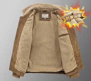 <span class=keywords><strong>Giacca</strong></span> Casual da <span class=keywords><strong>uomo</strong></span> in velluto a coste invernale a collo corto Plus <span class=keywords><strong>Cashmere</strong></span> in cotone 100% spessa - Product Image 6