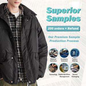 Chaqueta de plumón de invierno impermeable personalizada al por mayor, chaqueta de plumón con solapa, abrigo cálido para exteriores, chaqueta de plumón para hombre - Product Image 3