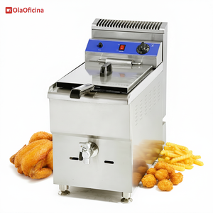 Freidora de Gas de un Solo Tanque con Válvula de Drenaje de Aceite, Capacidad de 18L, Diseño Compacto para Pequeños Restaurantes y Bares, Fácil de Limpiar - Product Image 1