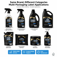 Étiquettes personnalisées holographiques pour bouteilles de nettoyant WC, autocollants imperméables pour produits de nettoyage de salle de bain, adhésifs résistants aux produits chimiques